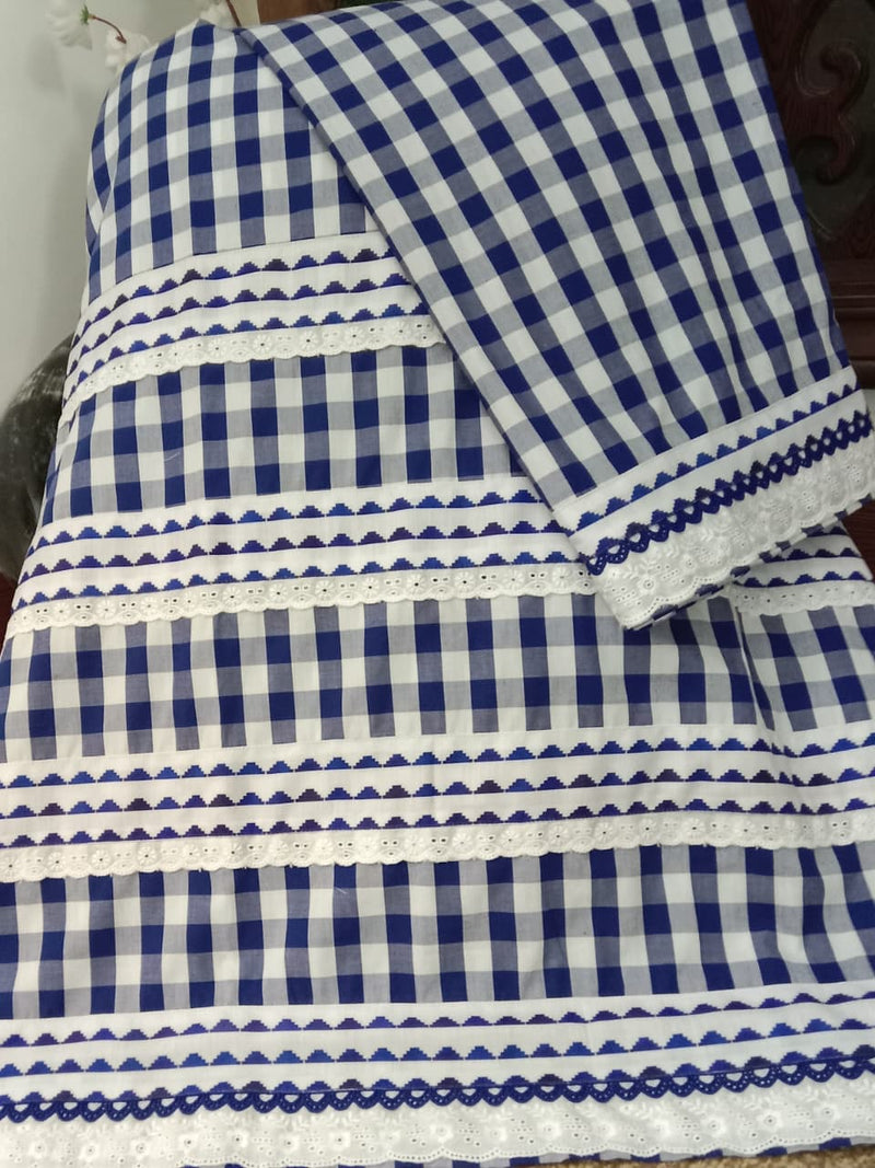 Blue Check Soft Rida – Easy Iron