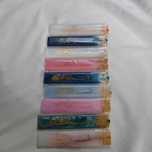 Resin Bismillah Bookmark (Pack of 8) Multi color