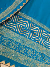 Blockprint with sequins and Ralliwork