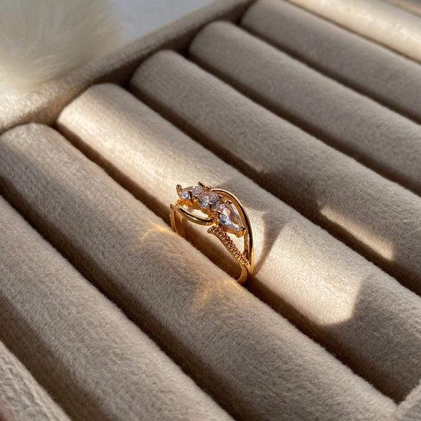 Elegant Gold Plated Ruby Stone Ring
