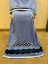Royal Blue Velvet Silk Aari Work Rida