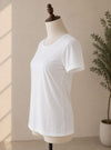 Half Sleeves White T-shirt
