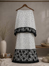 Black/White Chicken Fabric Floral Printed Rida