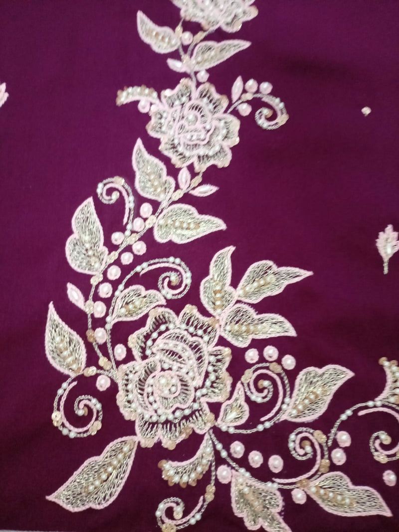 Magenta Aari work