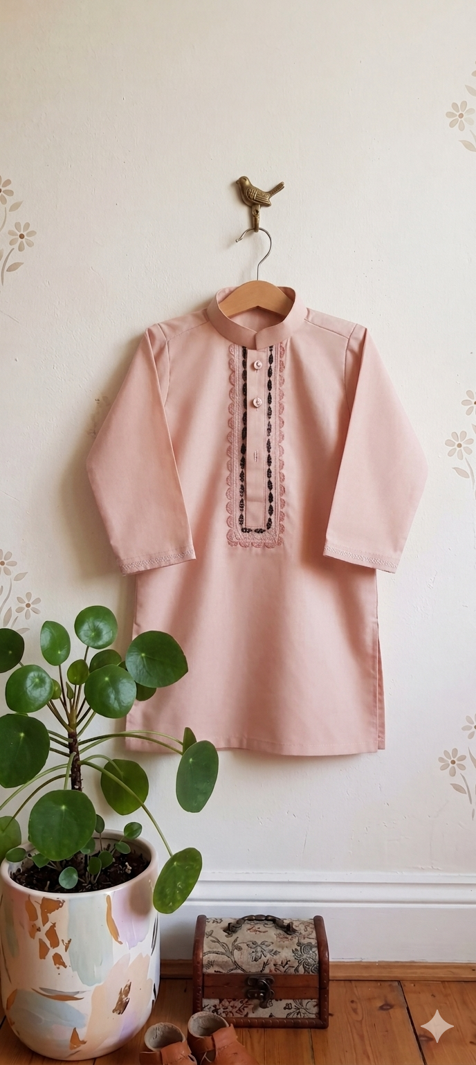 Tea pink embroidered kurta size 18