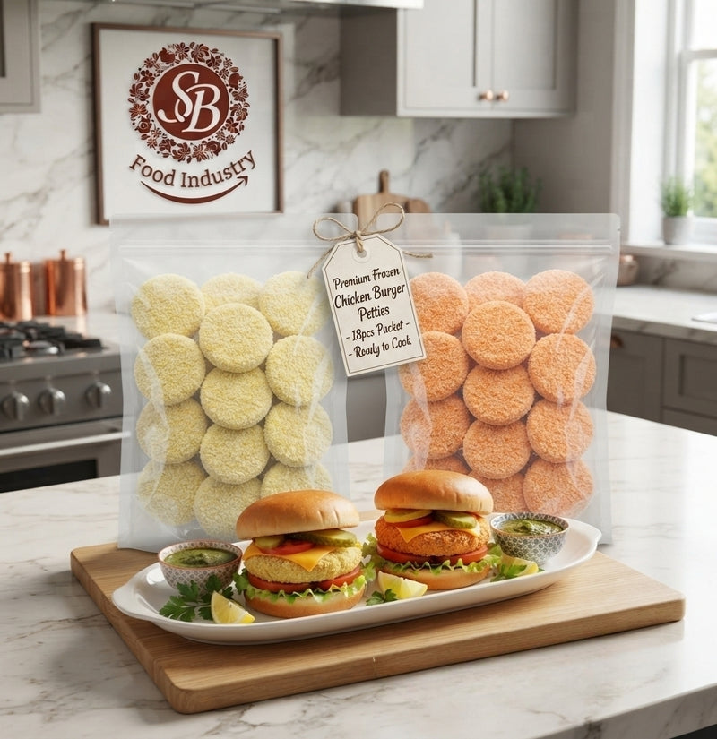 Premium Frozen Chicken Burger Petties (18pcs Pack)