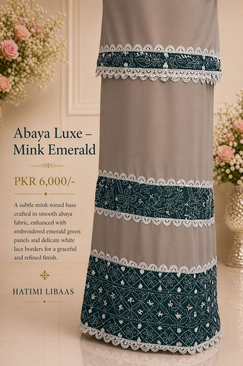 Abaya Luxe – Mink Emerald