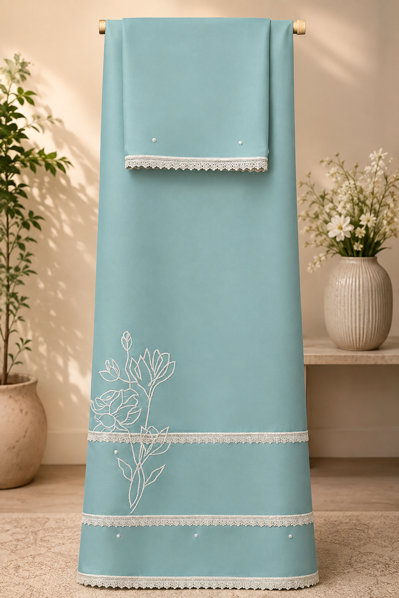 🩵 Soft elegance, blue embroidery rida