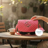 Hand embroided rawsilk with floral print bag