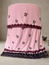 Maroon embroidered tulip bunch with sequince and net lacing