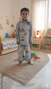 Grey construction theme Pj's size 1-2 year