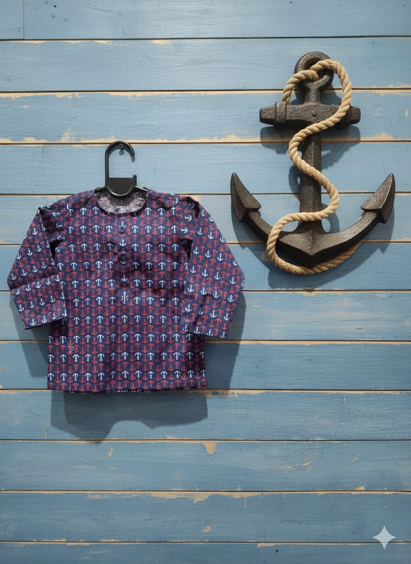 " Blue anchor" kurta size 3-6 month