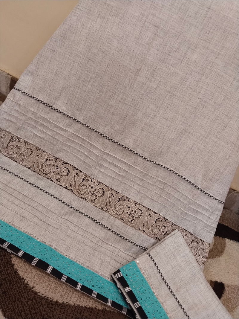 Grey cutwork lace Rida