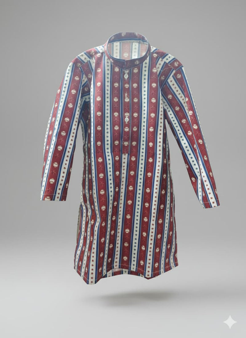 Maroon stripe ball kurta  Size :24