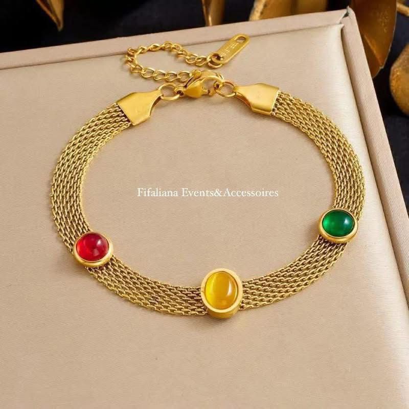 Mesh Multi Stone Bracelet