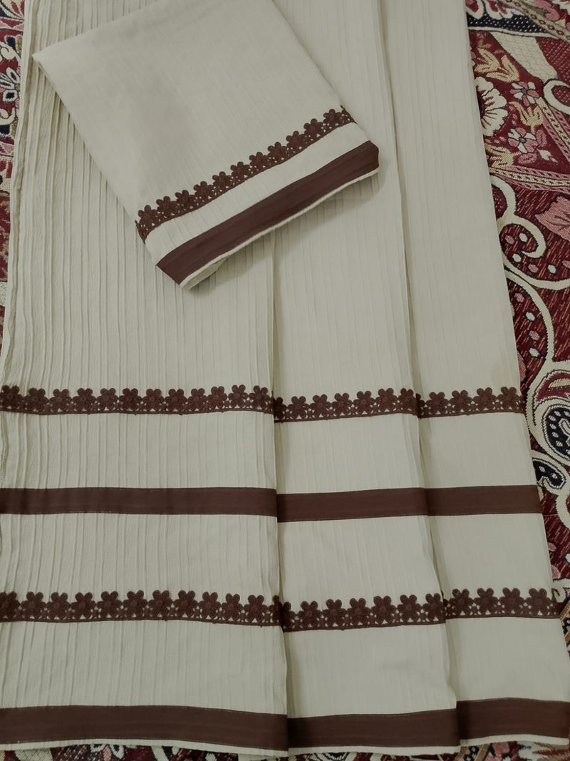 Beige Lining Abaya Material Rida ✨