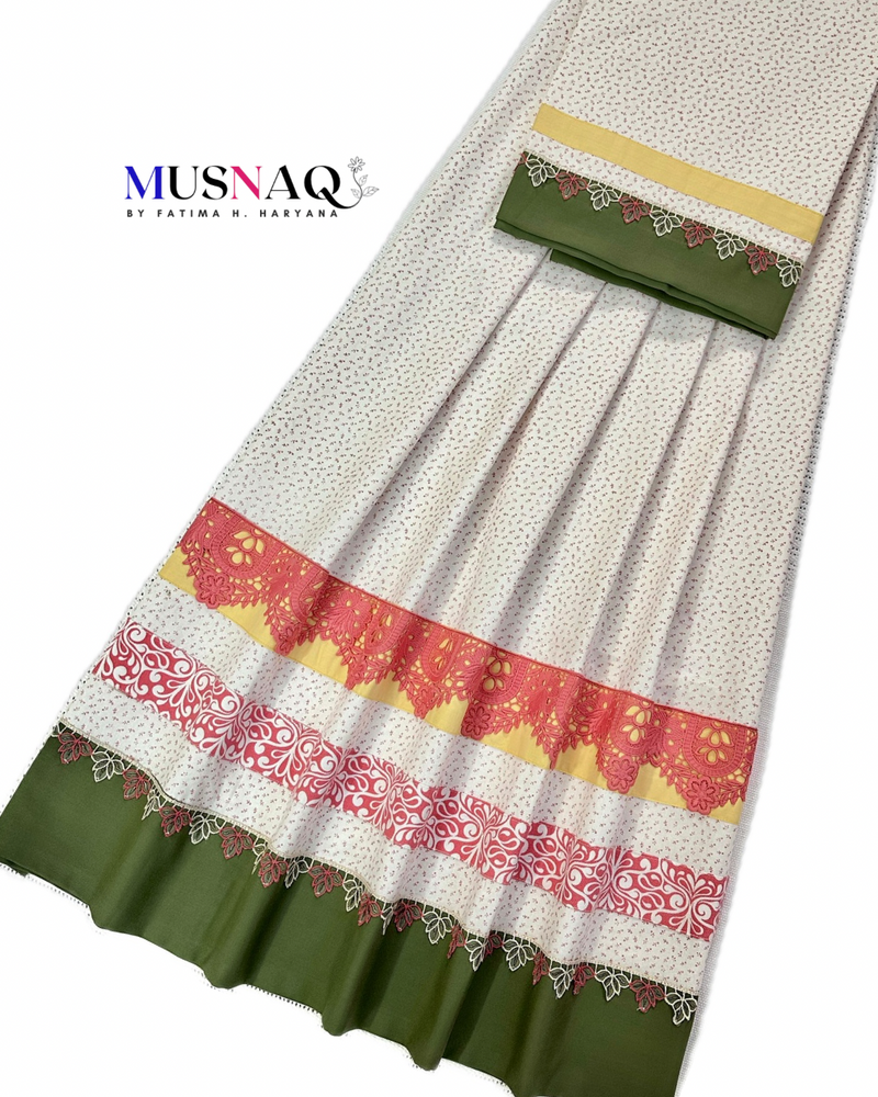 Printed Off white base Rida with smart panelling