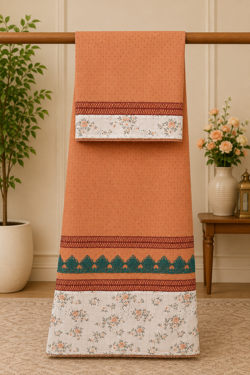 🧡 Rust Color Cotton Rida & Chicken Panel