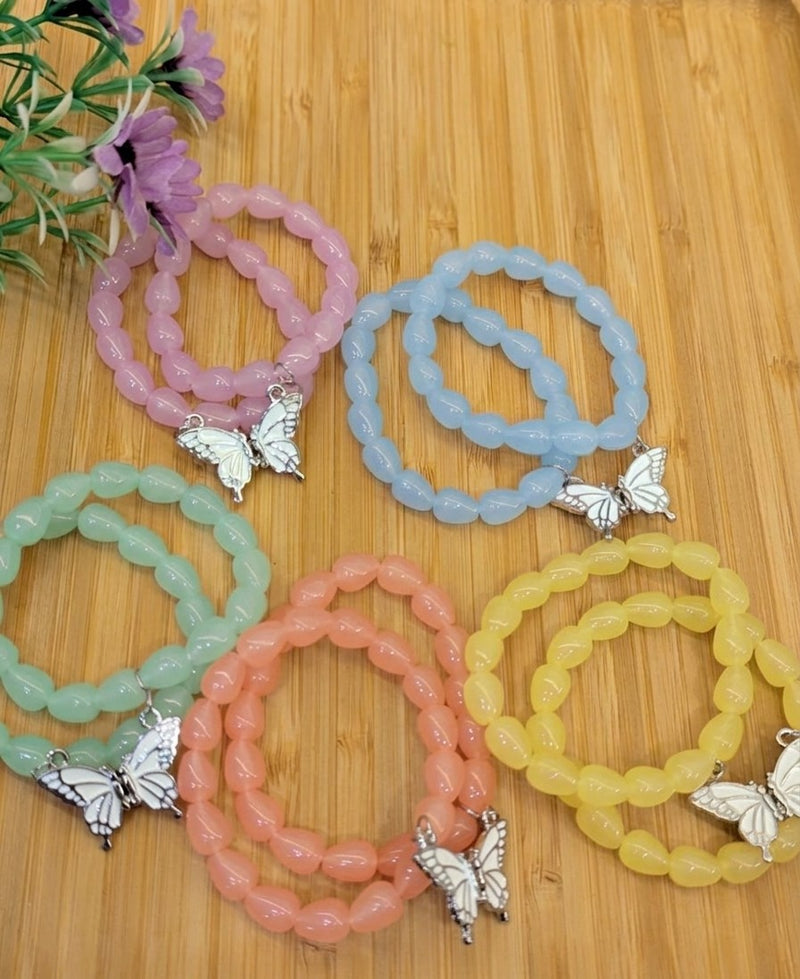 Pastel Pairs of Magnetic Butterfly Charm Bracelets