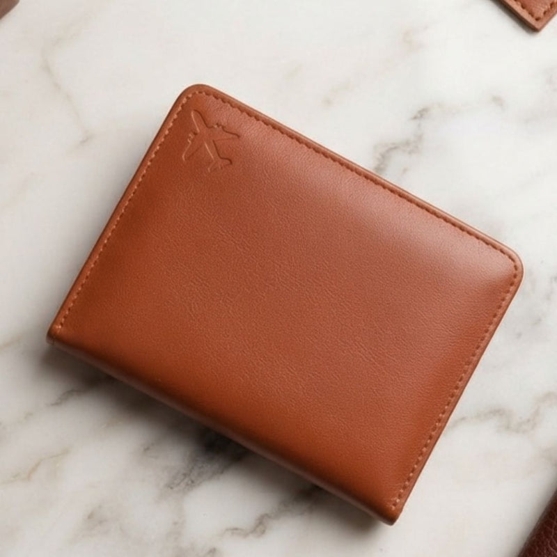 Passport Leather Wallet – Dark Tan