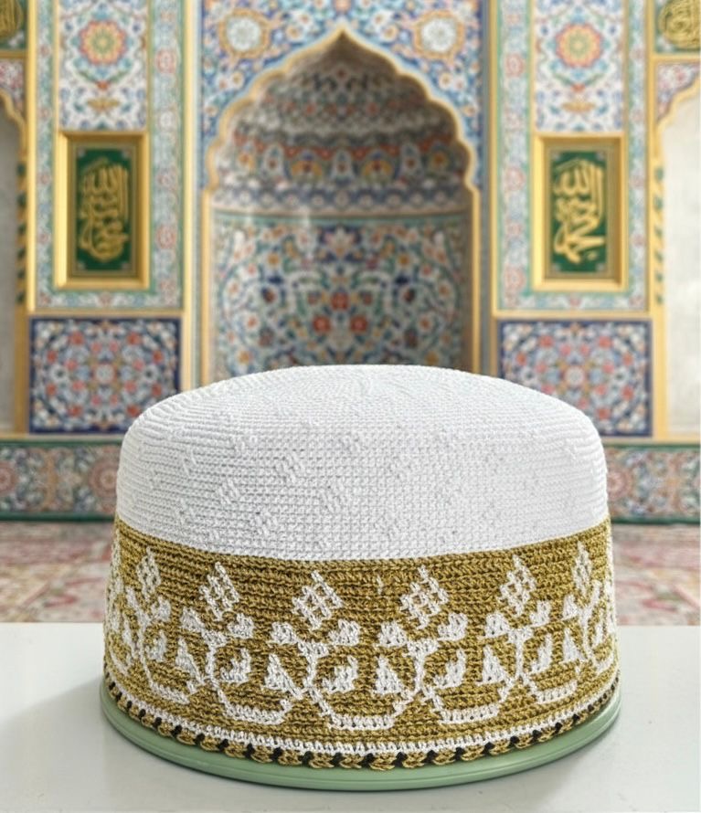 White and Gold Topi 22.5
