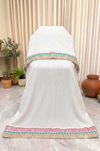 White Turkish lining abaya with luxe lacing