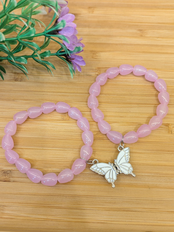 Pastel Pairs of Magnetic Butterfly Charm Bracelets