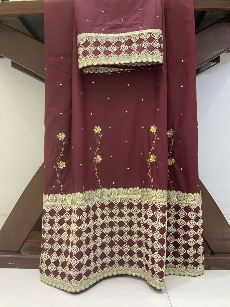 Maroon gold handwork formal rida