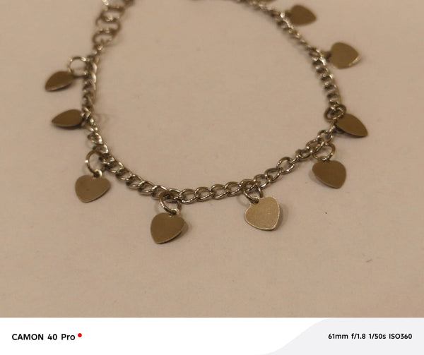 Heart Cascade Bracelet – Silver Tone