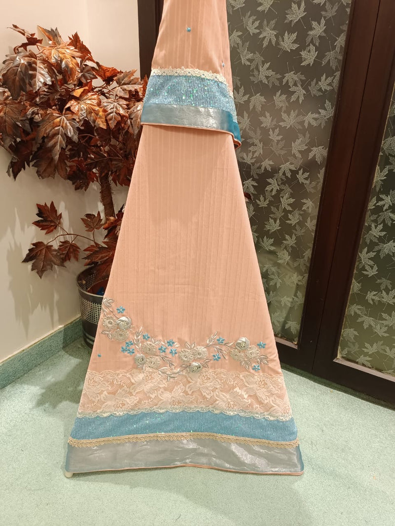 Blushing Peach Self Stripe Sale