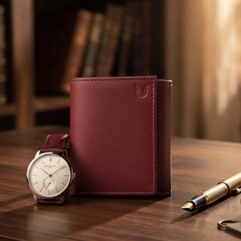 Unisex Trifold Wallet – Maroon