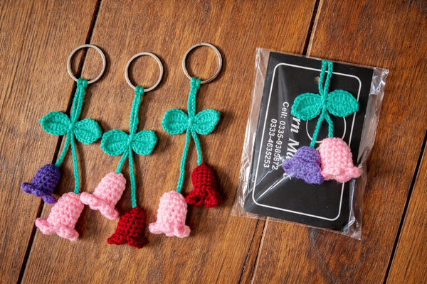 Crochet bell keychain