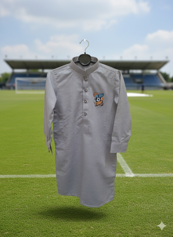 Light purple denimish look with playtime sticker patch size 24