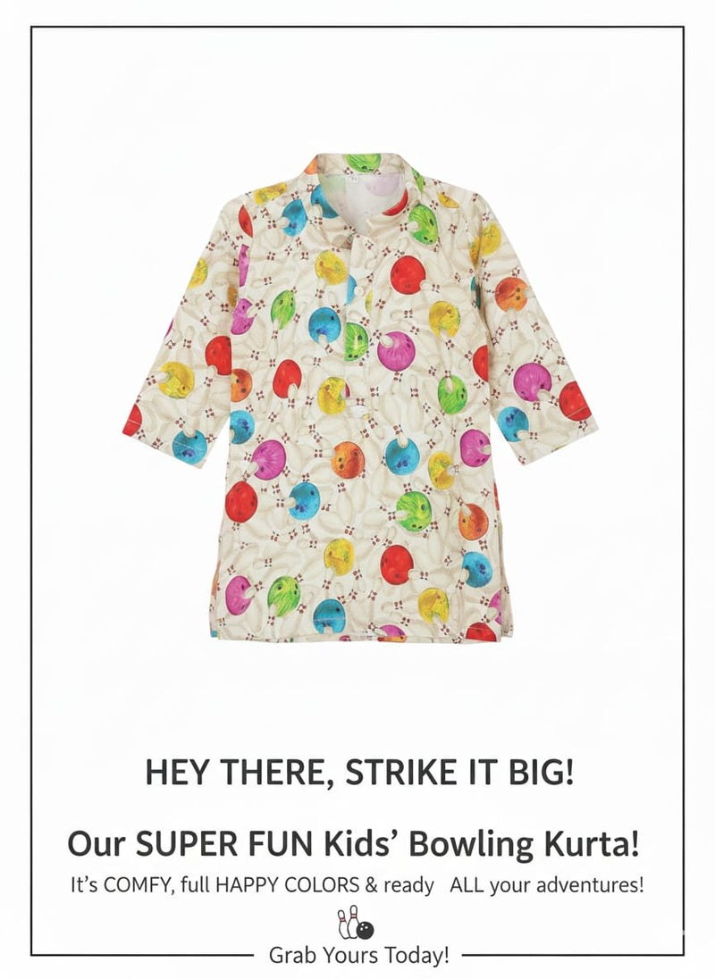 Super Fun Kid Bowling Kurta