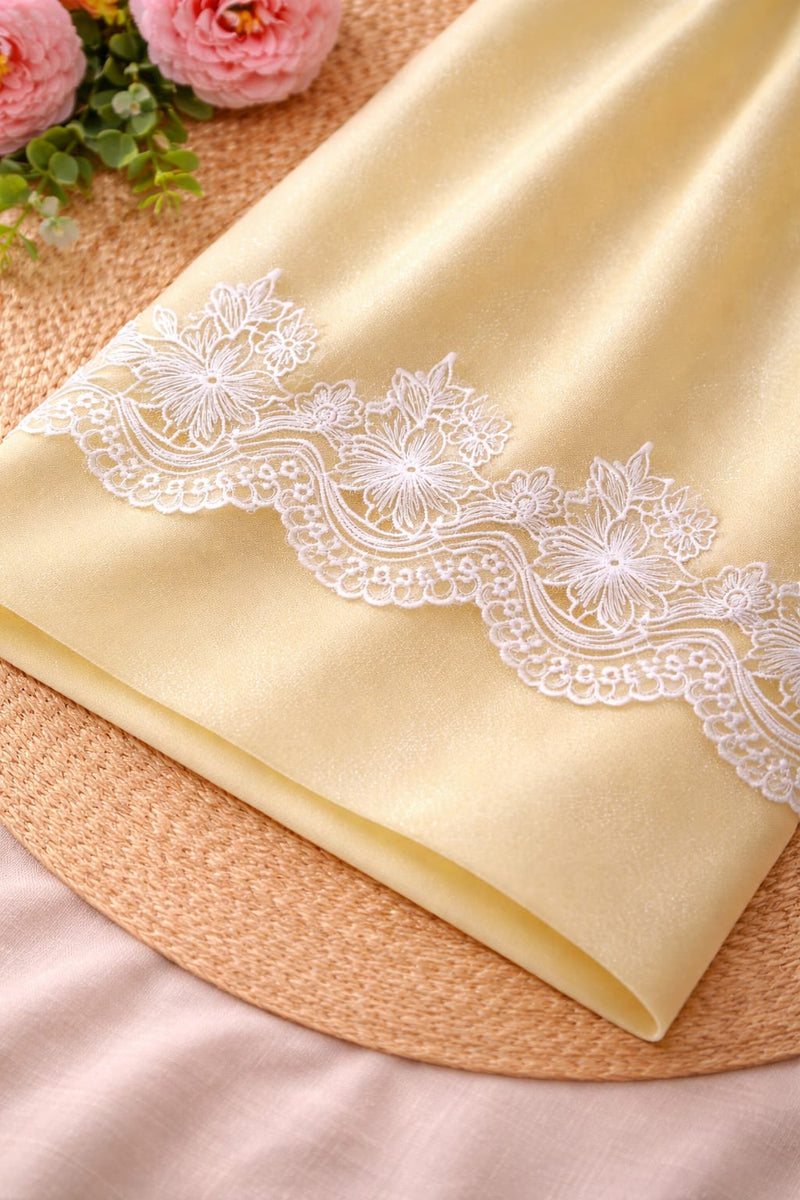 Pleated abaya fabric with sequence lace