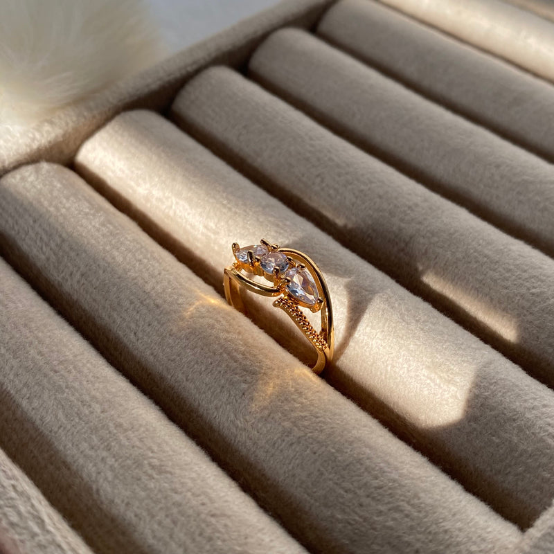 Elegant Gold Plated Ruby Stone Ring