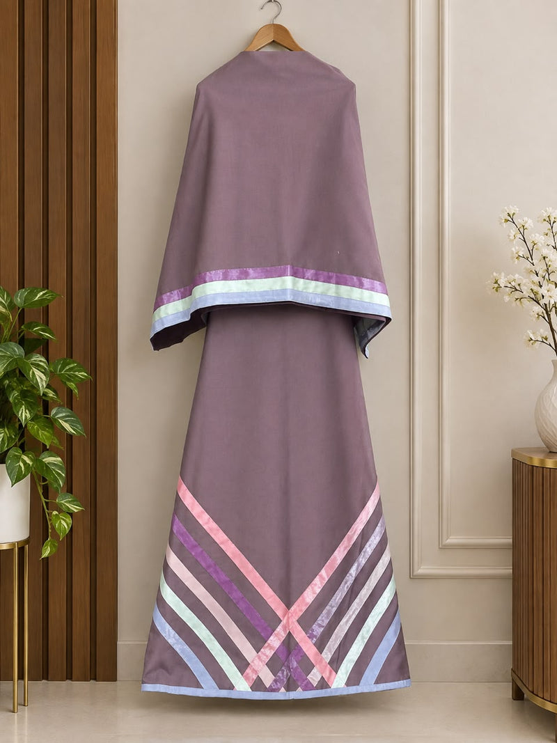 Geometrical design mauve color casual wear rida