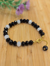 Monochrome Crystal Charm Bracelet with Gold Clasp