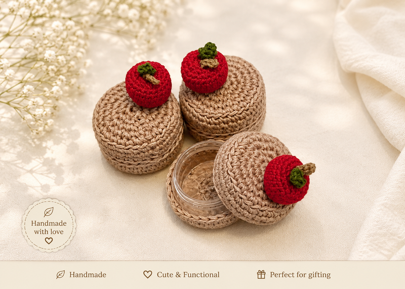 Crochet Mini containers (apple design)