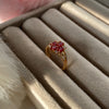 Gold Plated Floral Crystal Statement Rings