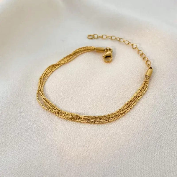 Multi Strand Gold Chain Bracelet