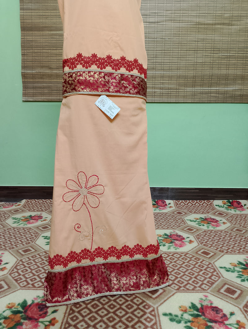 Peach color with side embroidery