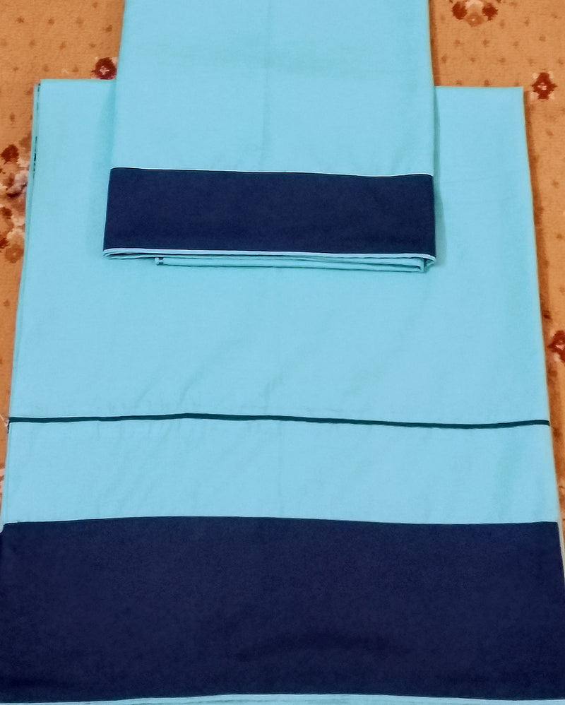 Teal blue simple panel piping work rida