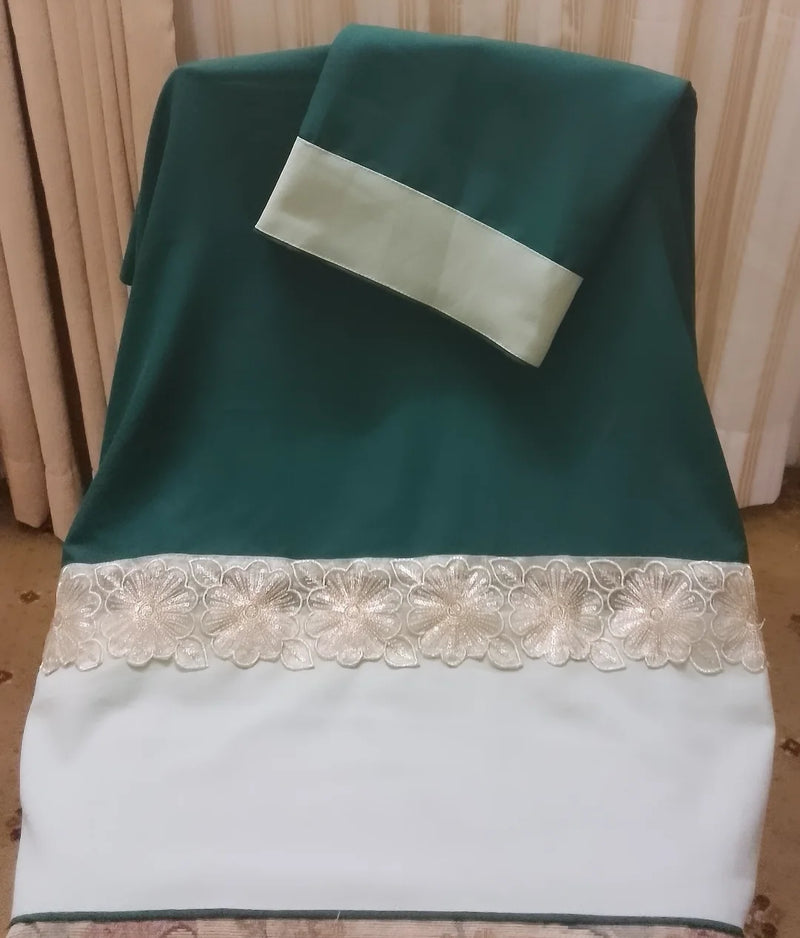 Bottle green lace work Rida