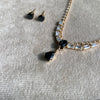 Ruby Floral Crystal Pendant Set