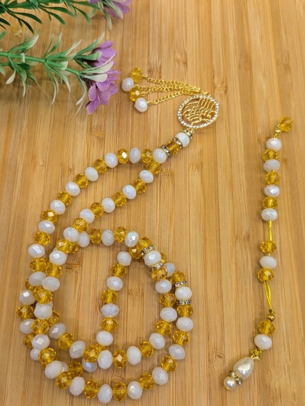 Two Tone Crystal Tasbeeh & Counter Set