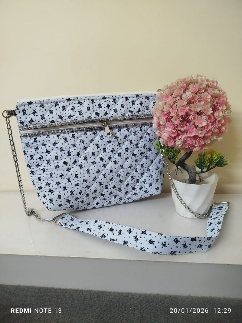 Blue & Black Double Pocket bag