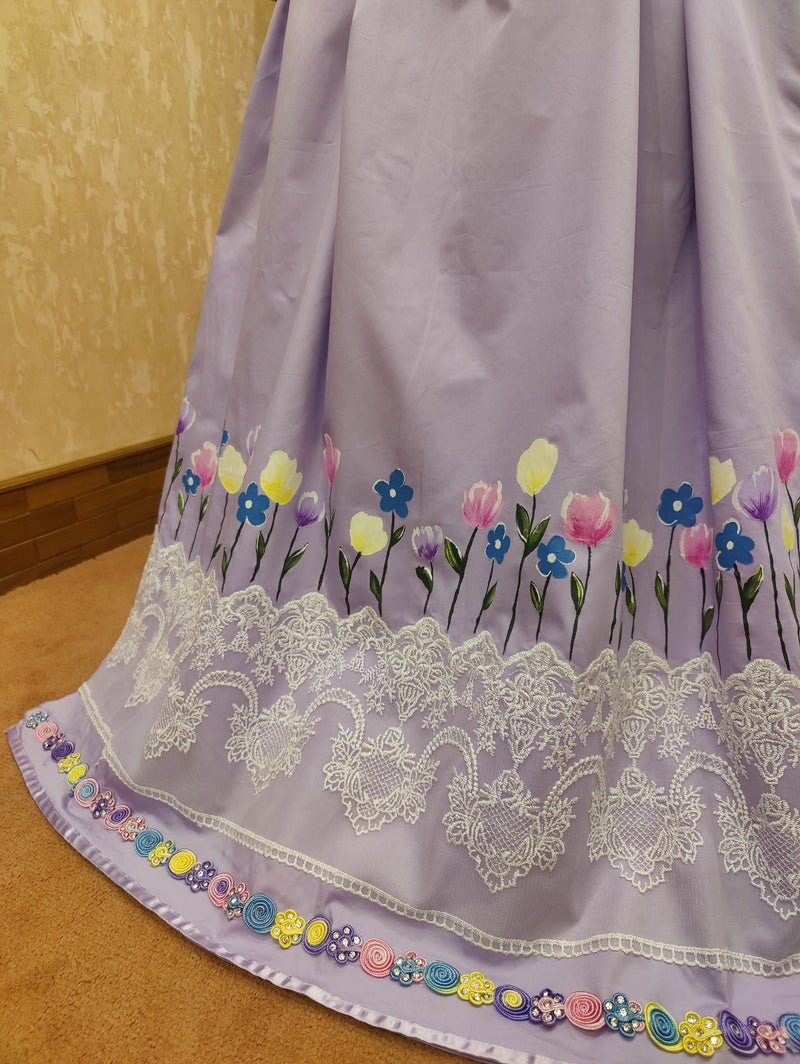 Lilac Floral Handpainted Rida